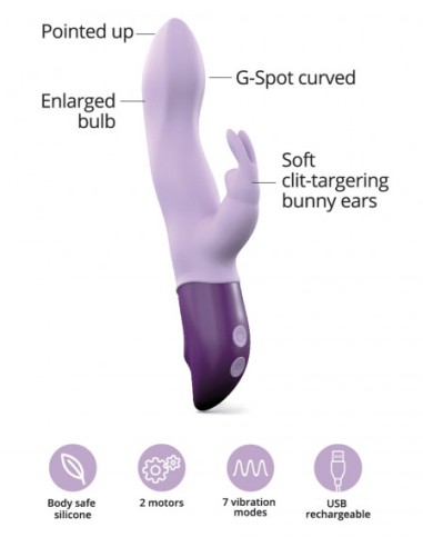 Vibro HELLO RABBIT 24 x 4cm Mauve