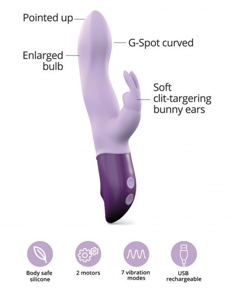 Vibro HELLO RABBIT 24 x 4cm Mauve