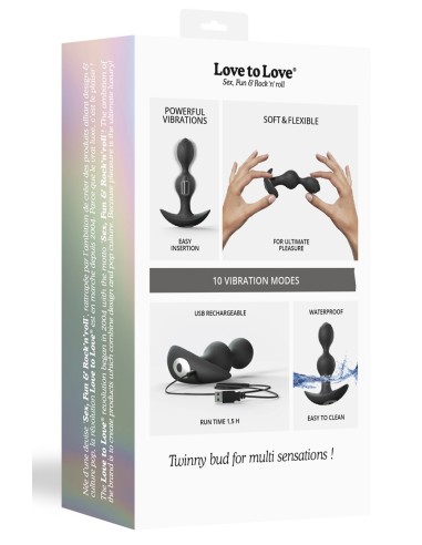 Plug vibrant Twinny Bud 10.5 x 3cm Noir
