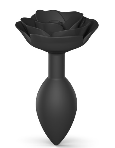 Plug anal bijou Open Roses L 9 x 3.8cm Noir