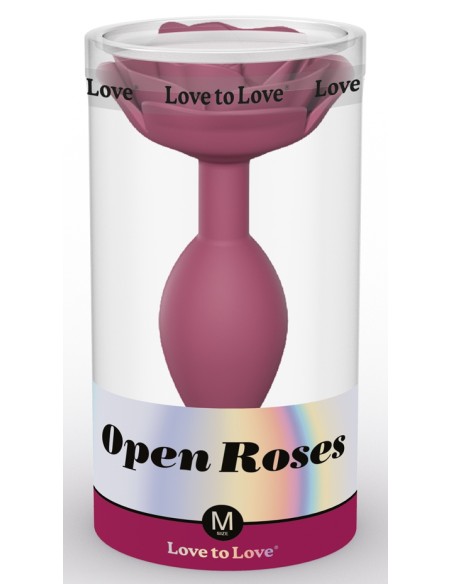 Plug anal bijou Open Roses M 8 x 3.3cm Rose