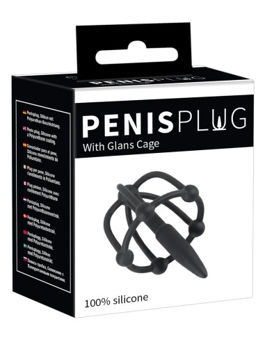 Plug Penis silicone Cage Glans 5cm - Diamètre 8mm