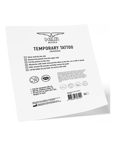 Tatouage éphémère COCK SUCKER 10 x 15cm