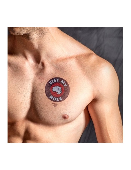 Tatouage éphémère FIST MY HOLE 10 x 10cm
