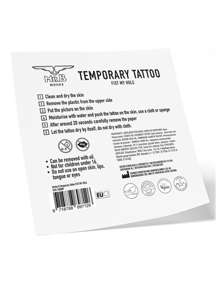 Tatouage éphémère FIST MY HOLE 10 x 10cm