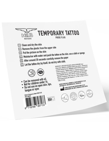 Tatouage éphémère PRIDE FLAG 10 x 10cm