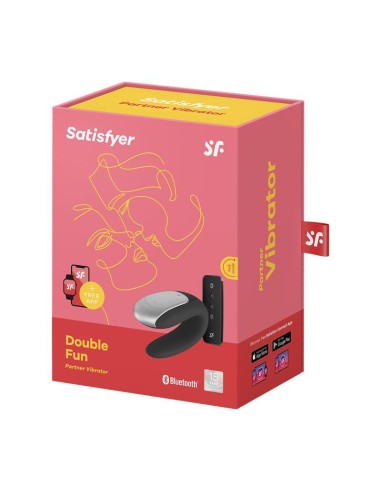 Double stimulateur connecté Double Fun Satisfyer Noir