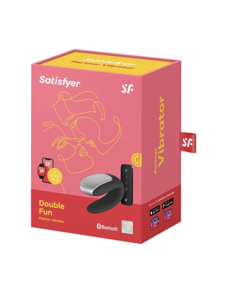 Double stimulateur connecté Double Fun Satisfyer Noir Double stimulateur connecté Double Fun Satisfyer Noir