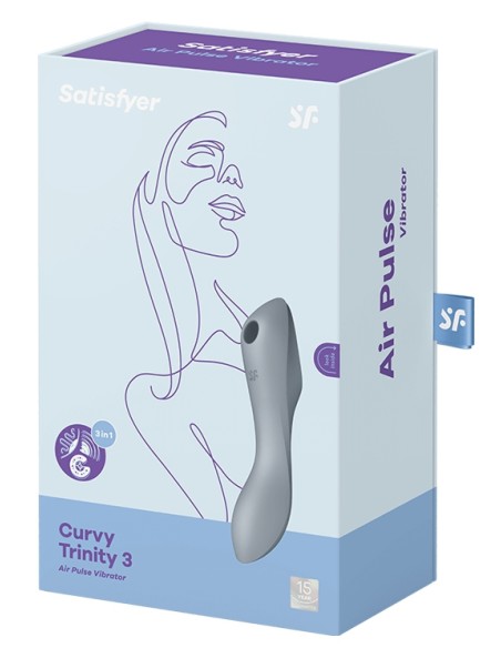 Stimulateur de clitoris Curvy Trinity 3 Satisfyer Gris