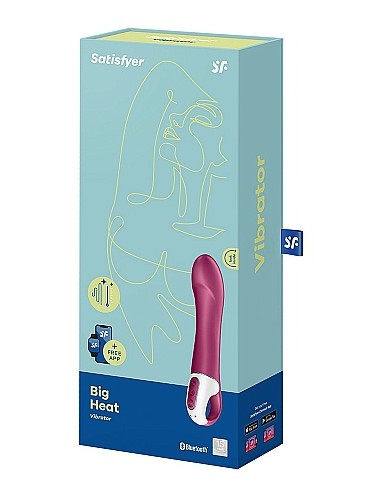 Vibromasseur connecté Big Heat Satisfyer 15 x 4cm Mauve