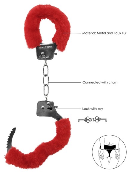 Menottes Pleasure Furry Rouges Menottes Pleasure Furry Rouges
