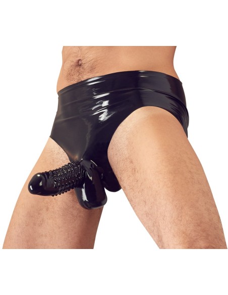 Slip en latex avec étui pénien perlé Slip en latex avec étui pénien perlé