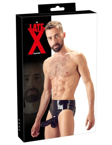 Slip en latex avec étui pénien perlé