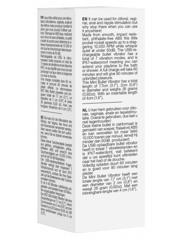 Mini Vibro Bullet Up 7.7 x 2cm Argenté