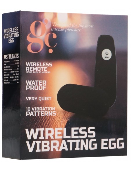 Oeuf vibrant sans fil Vibe Egg 8 x 3.4cm Noir