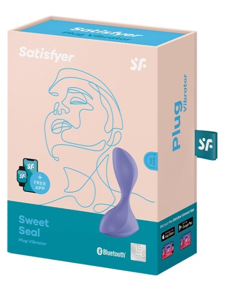 Plug vibrant connecté Sweet Seal Satisfyer 7 x 3.5cm Lilas