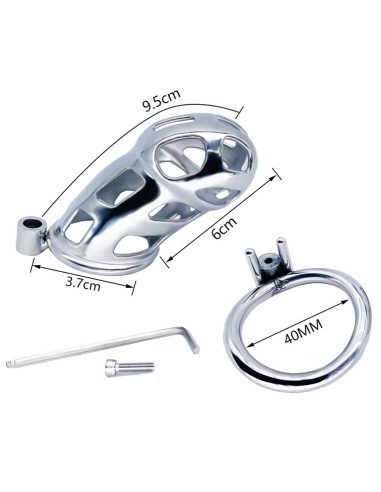 Cage de chasteté en métal Cobra Steel 10 x 3.7cm