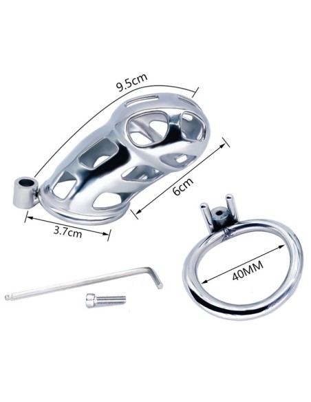Cage de chasteté en métal Cobra Steel 10 x 3.7cm