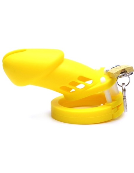 Cage de chasteté Silicone Bran 9 x 3cm Jaune