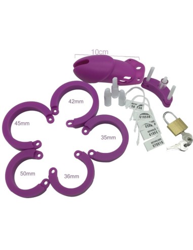 Cage de chasteté Silicone Bran 9 x 3cm Violette