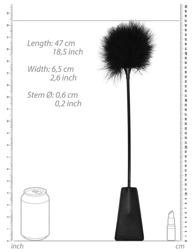 Cravache et Plumeau Ouch 43cm Noir