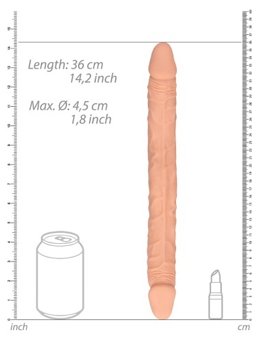 Double gode Realrock 36 x 4.4cm Flesh