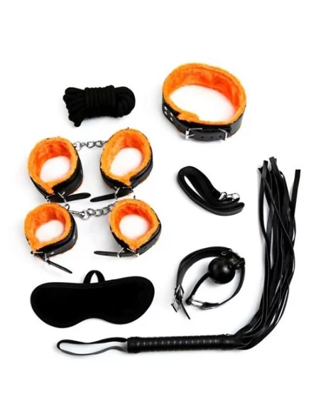 Kit Bondage 7 Pièces Noir/Orange Kit Bondage 7 Pièces Noir/Orange