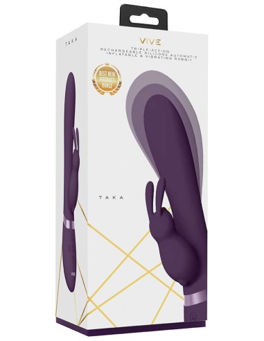 Vibro Rabbit gonflable Taka 22 x 6cm Violet