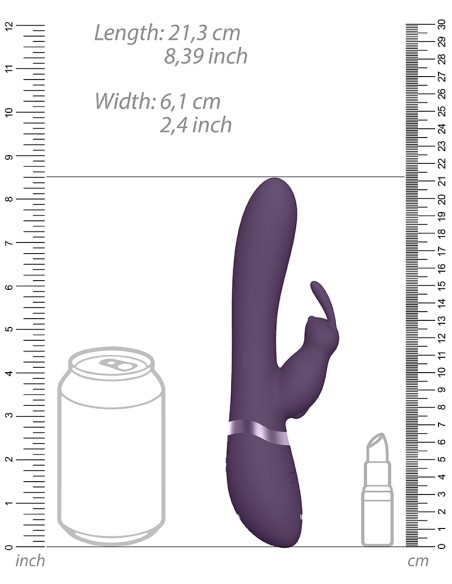 Vibro Rabbit gonflable Taka 22 x 6cm Violet