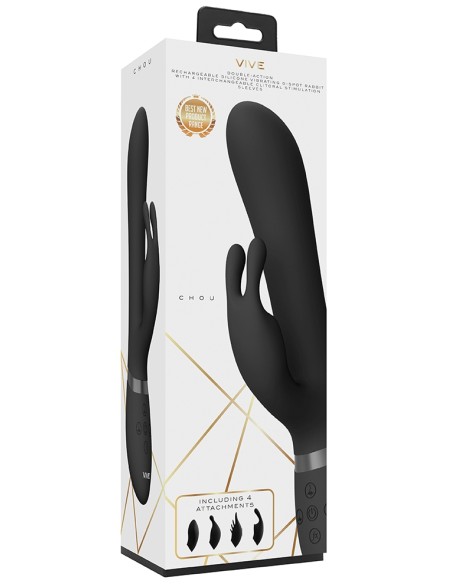 Vibro Rabbit Chou 23 x 3.5cm Noir Vibro Rabbit Chou 23 x 3.5cm Noir