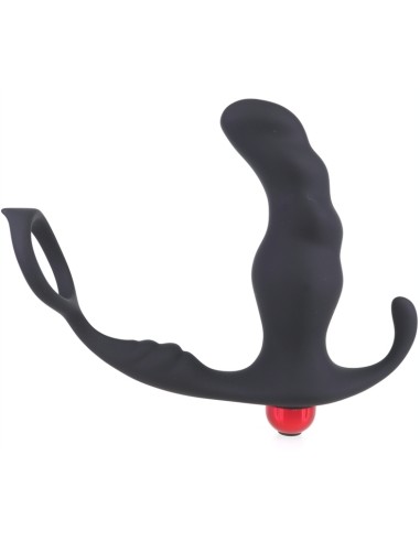 Cockring et plug vibrant Knight 10 x 3.5cm