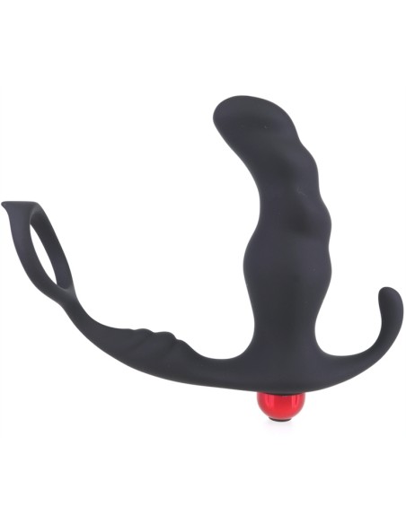 Cockring et plug vibrant Knight 10 x 3.5cm