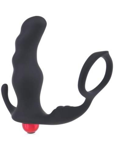 Cockring et plug vibrant Knight 10 x 3.5cm