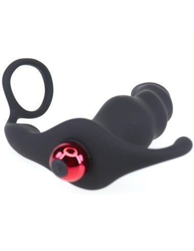 Cockring et plug vibrant Knight 10 x 3.5cm