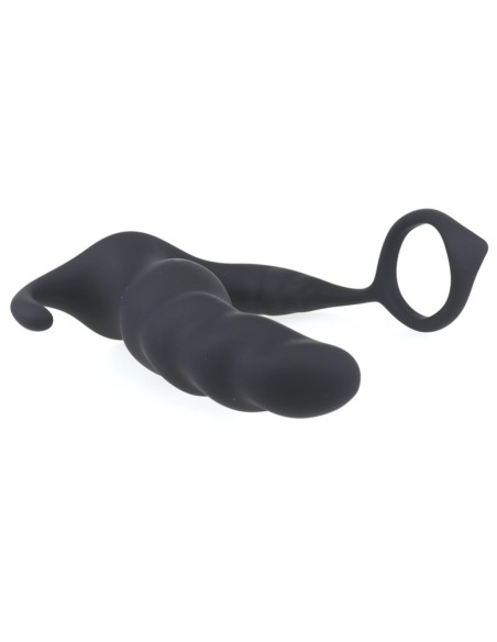 Cockring et plug vibrant Knight 10 x 3.5cm