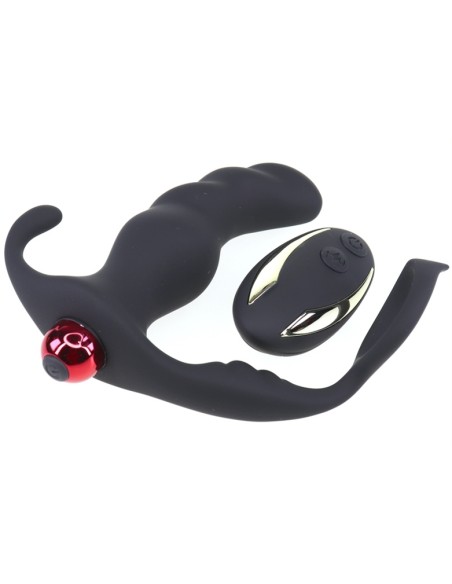 Cockring et plug vibrant Knight 10 x 3.5cm