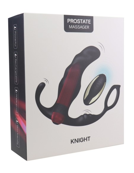 Cockring et plug vibrant Knight 10 x 3.5cm