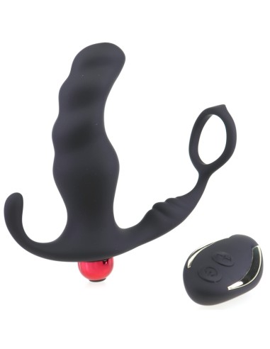 Cockring et plug vibrant Knight 10 x 3.5cm