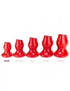 Plug Tunnel Pig-Hole rouge Small - 7 x 4.5 cm