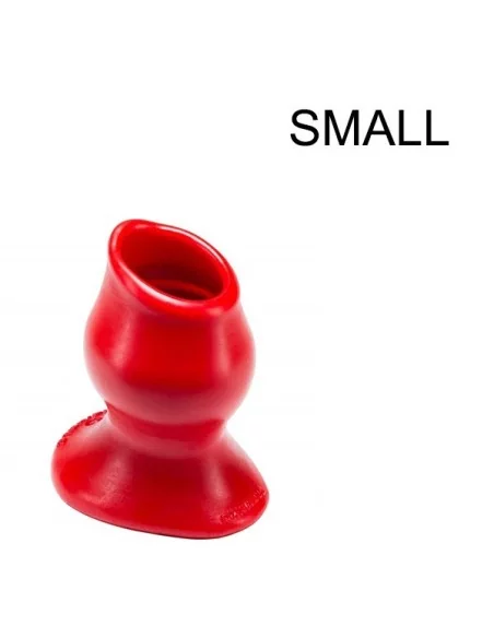 Plug Tunnel Pig-Hole rouge Small - 7 x 4.5 cm