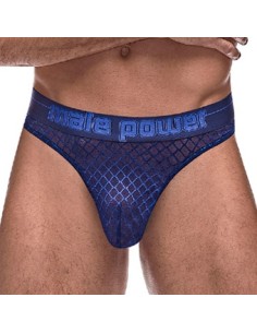 Thong DIAMOND MESH Bleu
