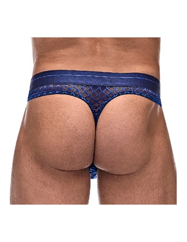 Thong DIAMOND MESH Bleu