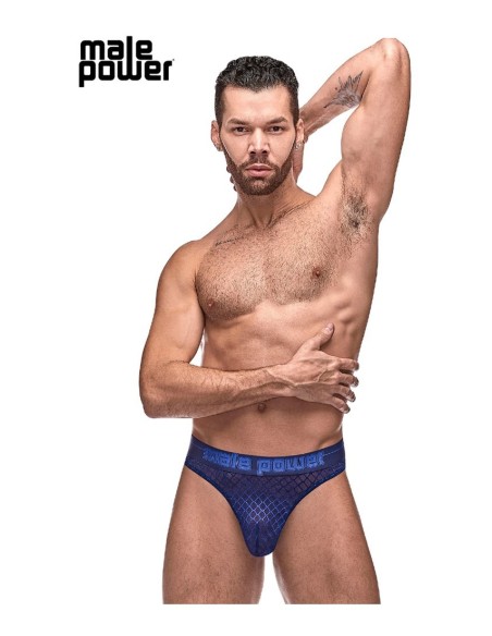 Thong DIAMOND MESH Bleu