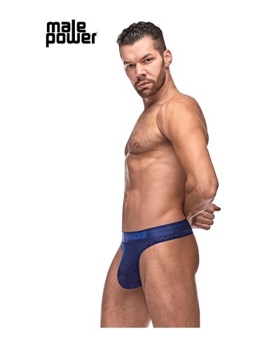 Thong DIAMOND MESH Bleu