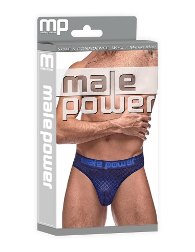 Thong DIAMOND MESH Bleu