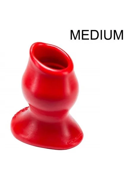 Plug Tunnel Pig-Hole rouge Medium - 8 x 5.5 cm