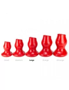 Plug Tunnel Pig-Hole rouge Large - 9 x 7 cm