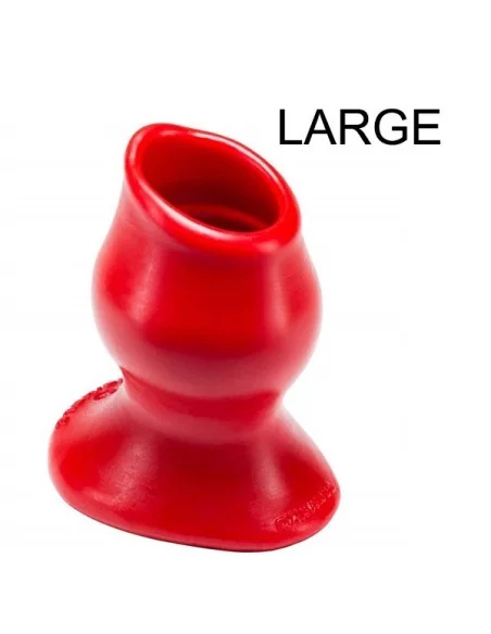 Plug Tunnel Pig-Hole rouge Large - 9 x 7 cm