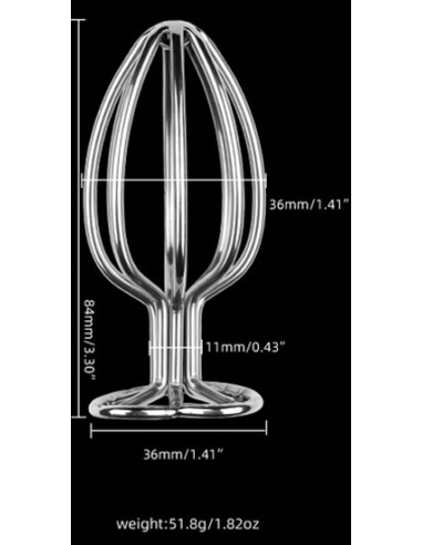 Plug en métal Heart Line L 8 x 4.2cm
