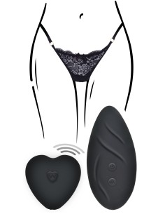Stimulateur de clitoris télécommandé Panty Angel Noir